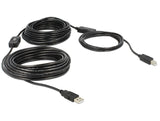 DeLOCK 20m, USB2.0-A - USB2.0-B USB-kabel USB A USB B 0,48 Gbit/sek. Sort