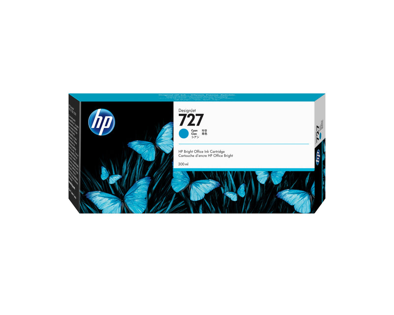 HP 727 DesignJet-blækpatron med 300 ml, cyan