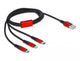 DeLOCK 86709 USB-kabel USB 2.0 1 m USB A USB C/Lightning Sort, Rød