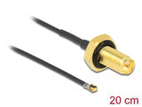 DeLOCK 12657 koaxial kabel 0,2 m RP-SMA MHF 4L LK Sort