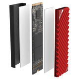 Jonsbo M.2-3 RED Computerkølesystem Solid-state drev Køleplade/køler Sort, Rød 1 stk