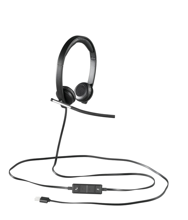 Logitech 981-000519 hovedtelefoner/headset Ledningsført Kontor/Callcenter USB Type-A Sort, Sølv