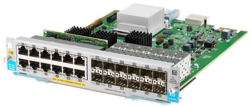 HPE Aruba Networking 12-port 10/100/1000BASE-T PoE+ / 12-port 1GbE SFP MACsec v3 zl2 Module netværk switch-modul Gigabit Ethernet