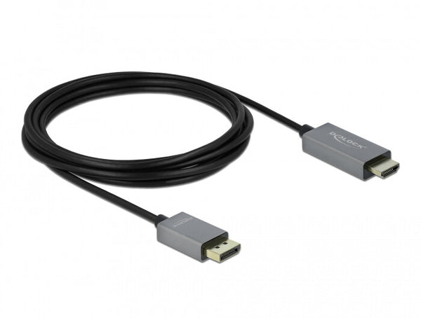 DeLOCK 85930 videokabel adapter 3 m DisplayPort HDMI Sort, Grå