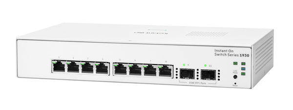 HPE Aruba Networking Networking Instant On Switch 8p Gigabit 2p SFP 1930 Administreret L2/L3/L4 Gigabit Ethernet (10/100/1000) Strøm over Ethernet (PoE) 1U Hvid