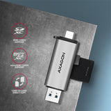 Axagon CRE-SAC kortlæser USB 3.0 Type-A/Type-C Grå