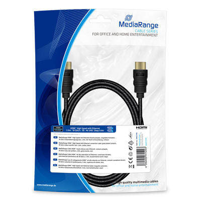 MediaRange MRCS196 HDMI-kabel 2 m HDMI Type A (Standard) Sort