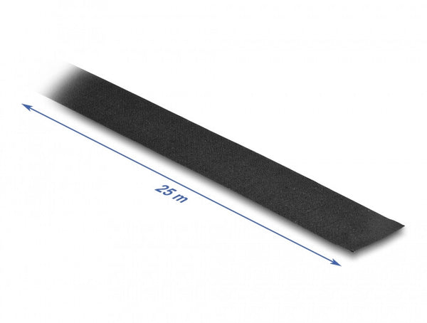 DeLOCK 20911 tape Velegnet til indendørsbrug 25 m Polyethylenterephthalatfolie (PET) Sort