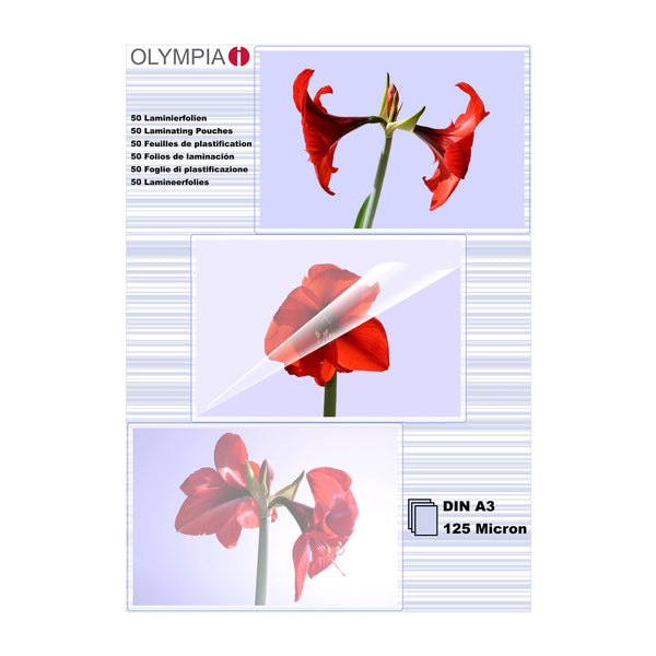 Olympia 1x50 DIN A3 125 micron plastlomme 50 stk