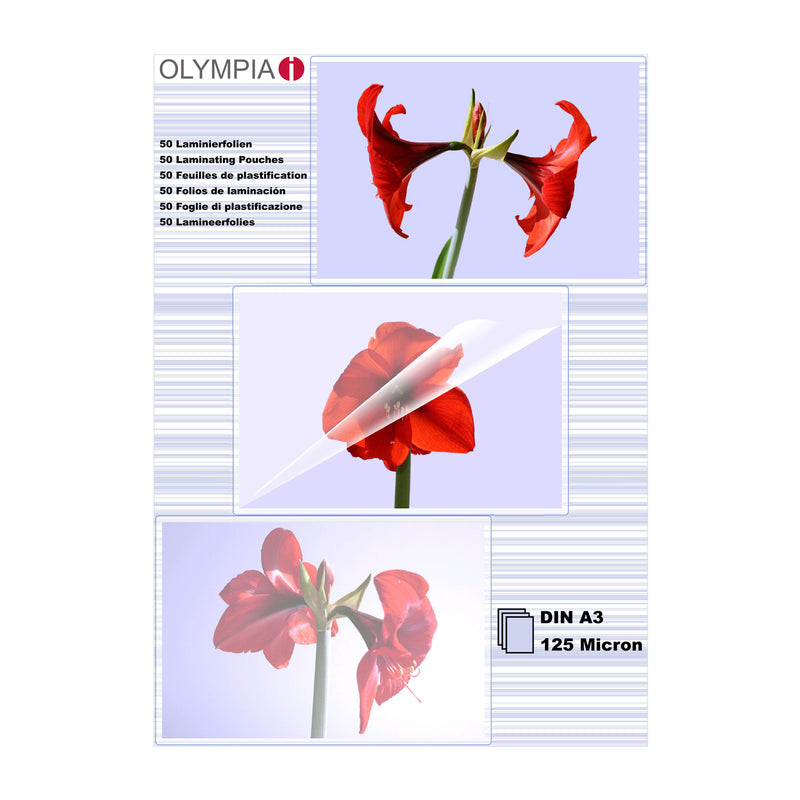 Olympia 1x50 DIN A3 125 micron plastlomme 50 stk
