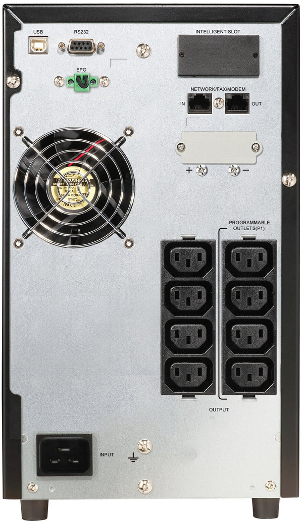 PowerWalker VFI 2000 CG PF1 UPS-enhed Dobbeltkonvertering (online) 2 kVA 2000 W 8 AC stikkontakt(er)