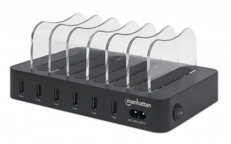 Manhattan 102254 ladestation organisator Sort