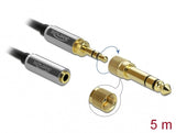 DeLOCK 85783 lydkabel 5 m 3.5mm Sort, Grå