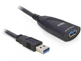 DeLOCK USB 3.0 5m USB-kabel USB 3.2 Gen 1 (3.1 Gen 1) Sort